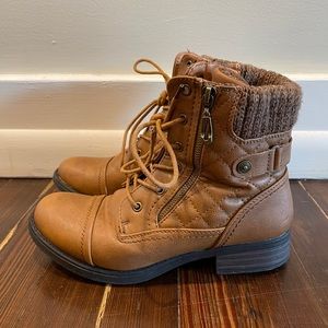 Tan Moto Biker Boots